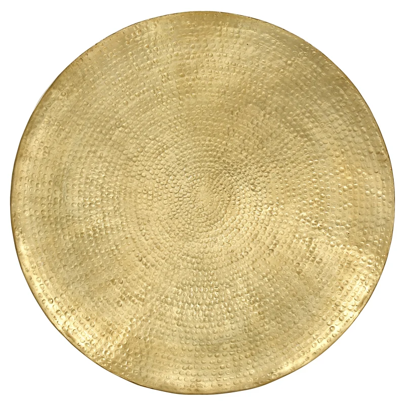 Couchtisch Ø 90x45 cm Gold aus Aluminium in Hammerschlag Optik WOMO-Design