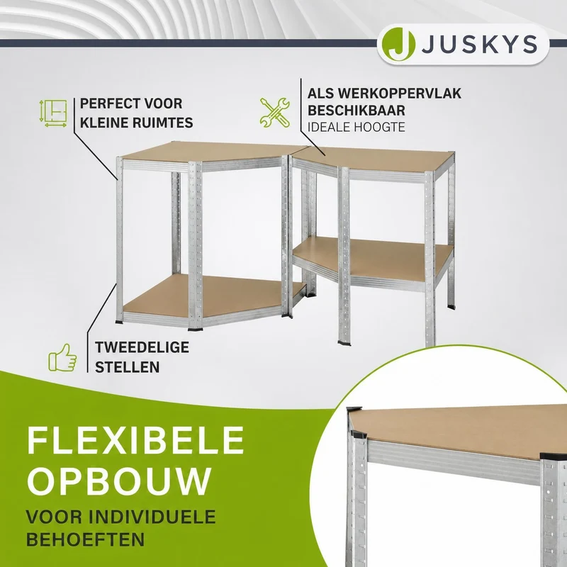 Eckregal Corner Easy 160 x 75 x 40-75 cm