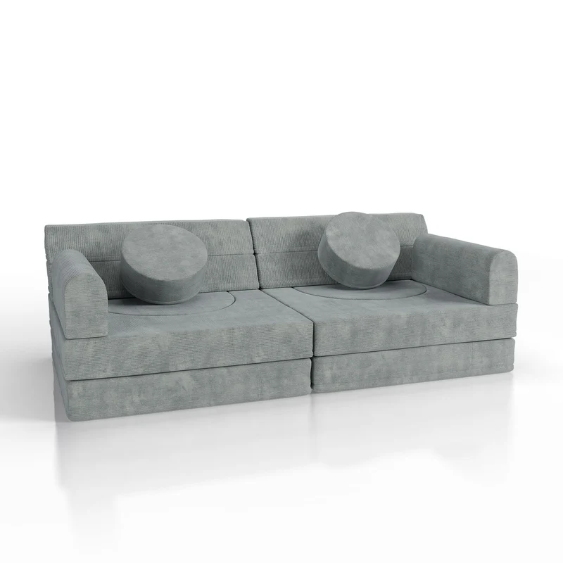 Kindersofa Kayo mit Cord Bezug & Kissen