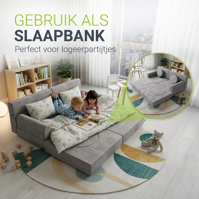 Kindersofa Kayo mit Cord Bezug & Kissen
