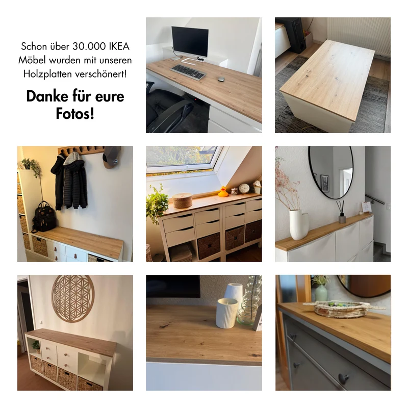 Holzplatten Muster 15 x 15 x 1,9cm - Artisan Eiche
