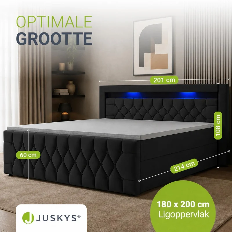 Boxspringbett Leona - Samt