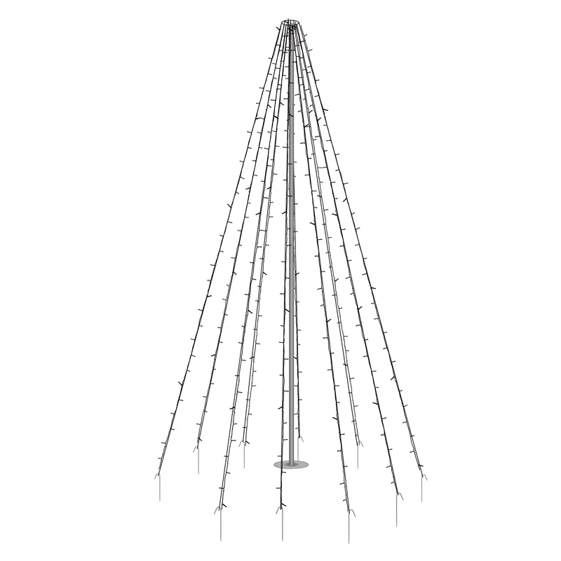LED Lichterkette Fahnenmastbeleuchtung 8m mit 360 LEDs Warmweiß
