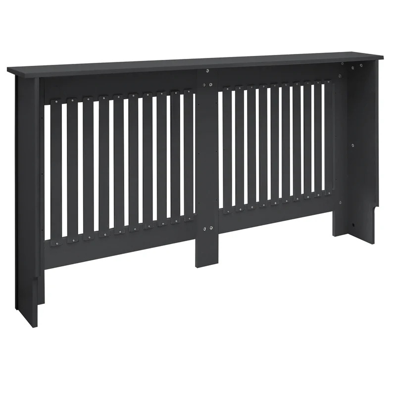 B-Ware Heizkörperverkleidung 152x19x82 cm Landhaus Anthrazit aus MDF ML-Design