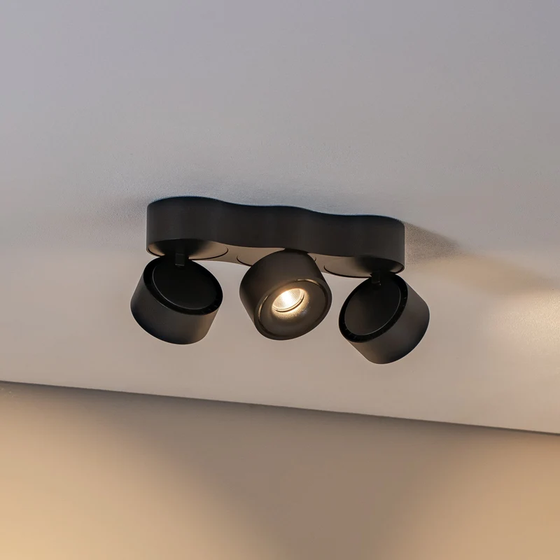 B-Ware Arcchio Deckenleuchte Rotari LED Lampe dimmbar 3-flammig schwarz 32,4x10cm