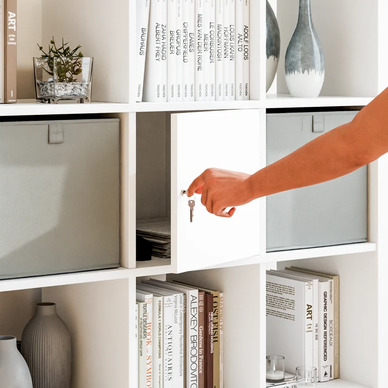 IKEA Kallax abschließbare Tür, weiß - 33 x 33cm, Türeinsatz mit Schloss