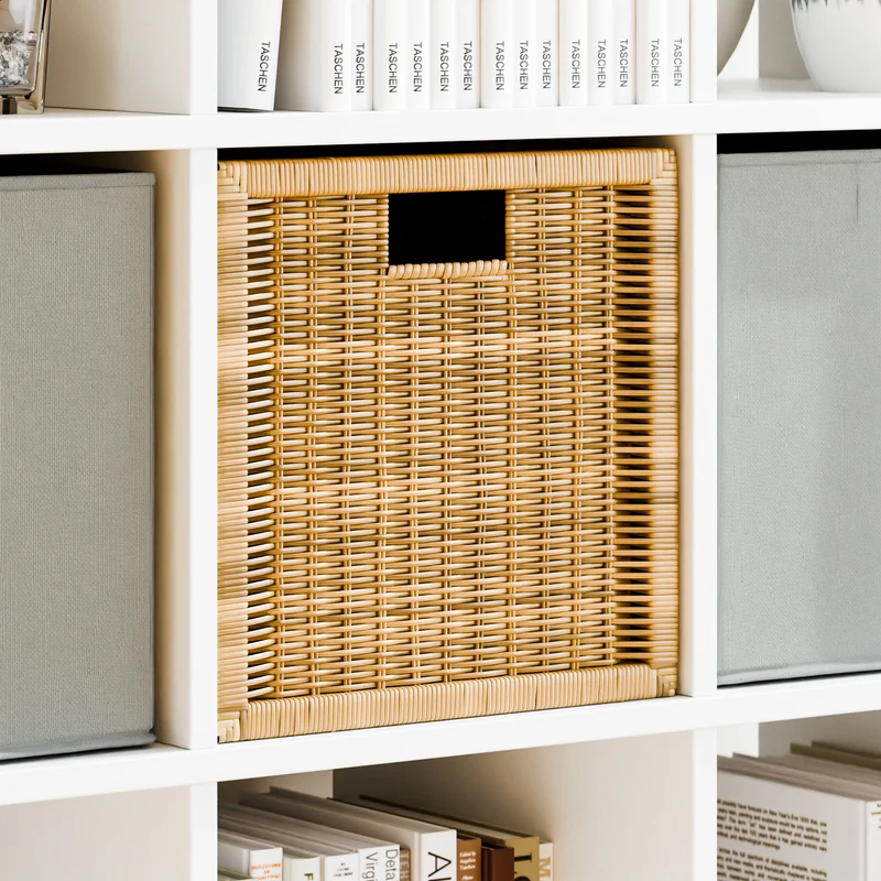IKEA Kallax Korb, 32 x 32 x 34cm, Rattan, Geflecht - braun