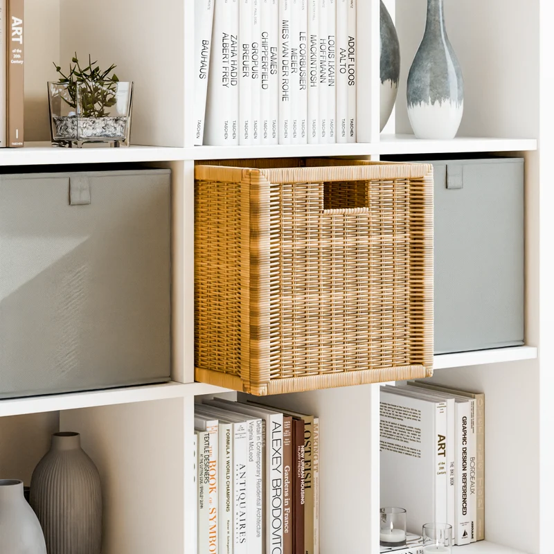 IKEA Kallax Korb, 32 x 32 x 34cm, Rattan, Geflecht - braun