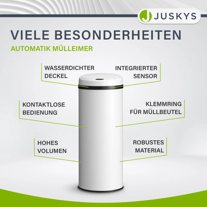 Runder Mülleimer mit Sensor