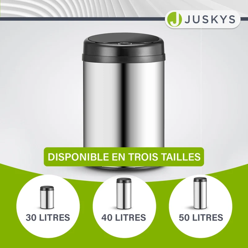 Runder Mülleimer mit Sensor