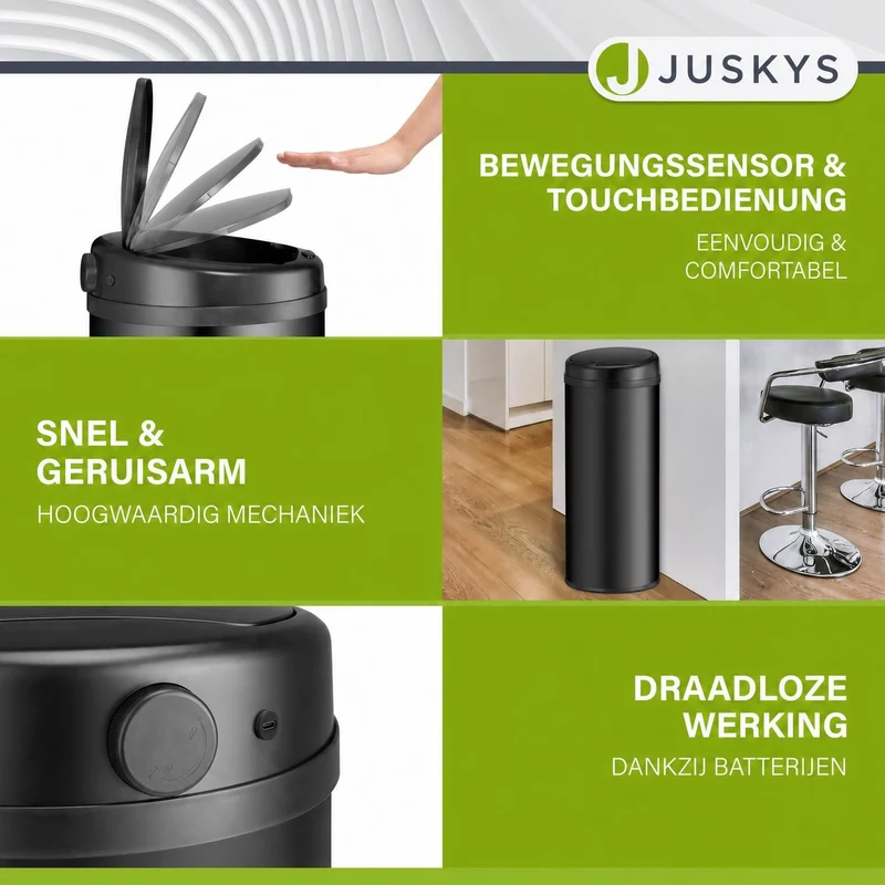 Runder Mülleimer mit Sensor
