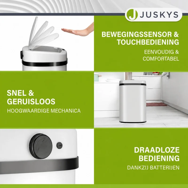 Rechteckiger Mülleimer mit Sensor
