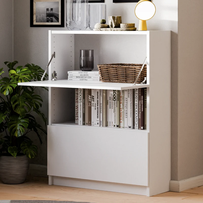 Klapptür für IKEA BILLY Regal, 80 x 30cm in Weiß oder Eichenoptik