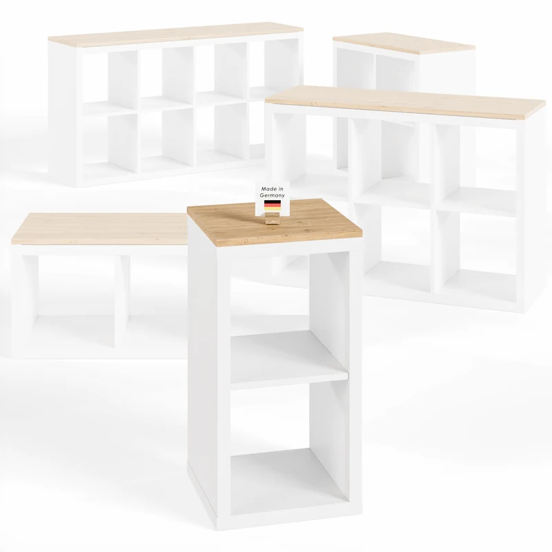 Holzplatte für 1er IKEA Kallax Regal, Eiche - Deckplatte, 41,3 x 39,2 x 1,9cm