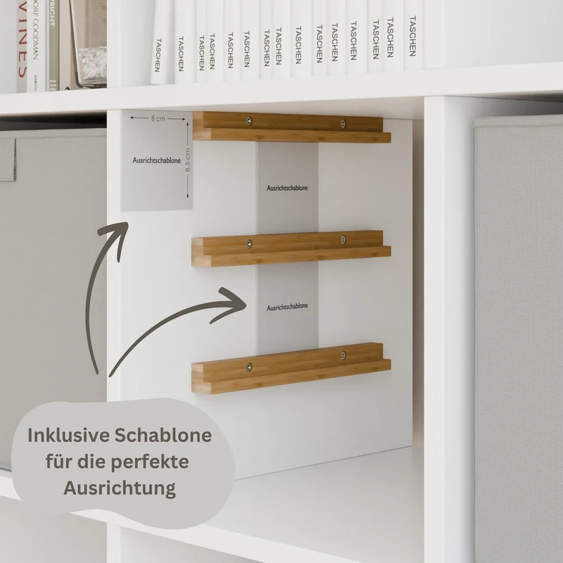 Einsatz für IKEA Kallax Regal, Schienen aus Holz, wahlweise mit passenden Boxen wie Trofast
