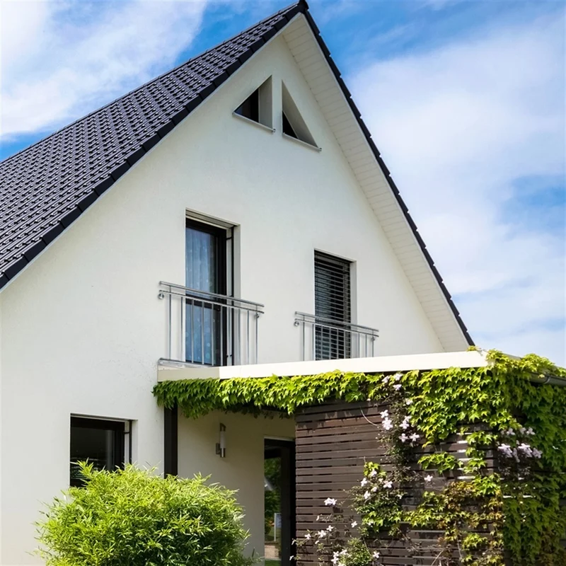 Französischer Balkon 90x156 cm glänzend mit 11 Füllstäben aus Edelstahl