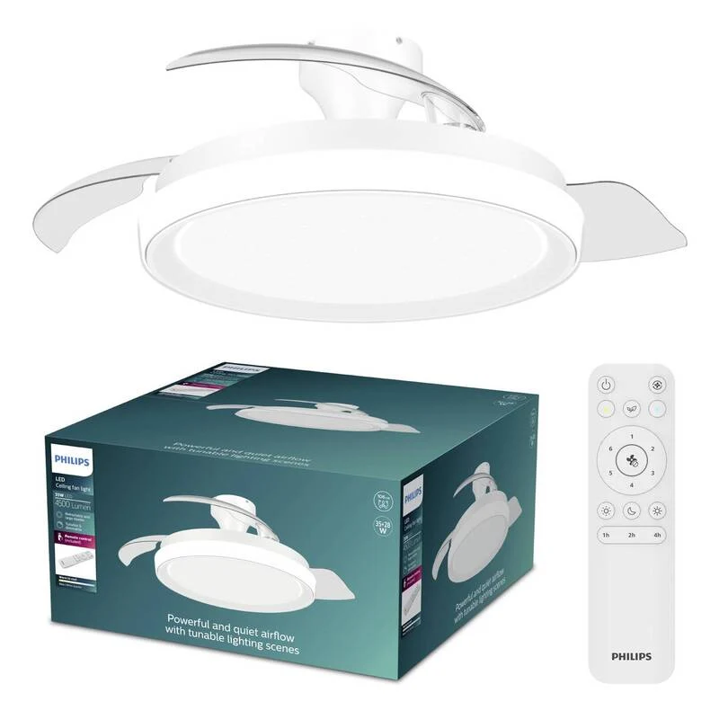 B-Ware Philips Deckenventilator Ventilator mit Fernbedienung Dimmbar 28W Glitzereffekt