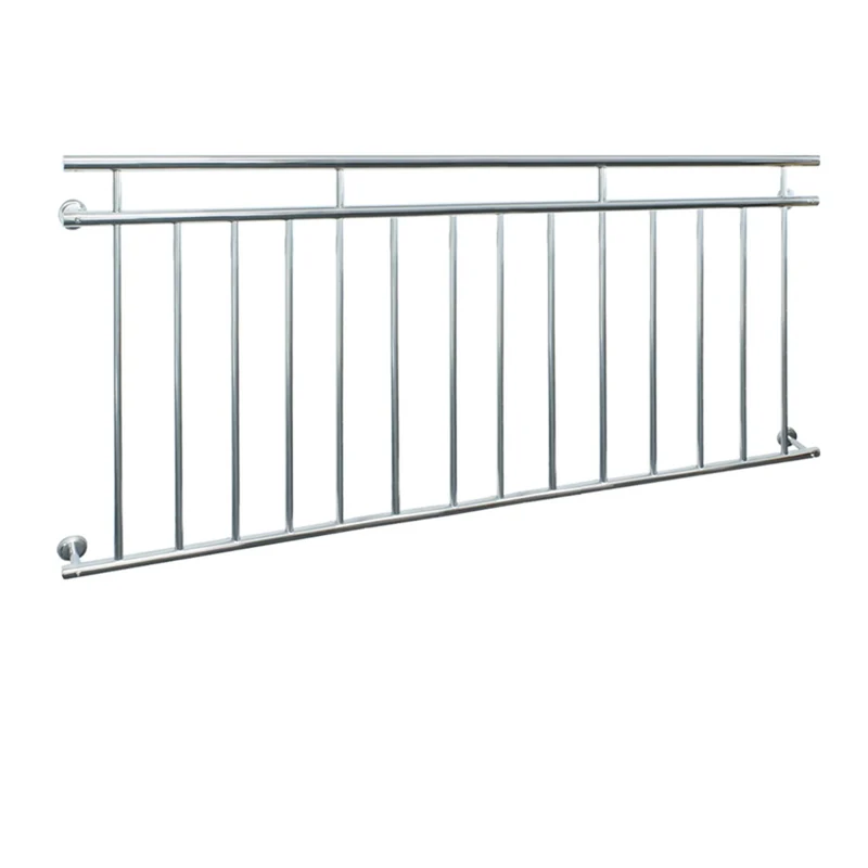 B-Ware Französischer Balkon glänzend 184x90 cm mit 14 Füllstäben aus Edelstahl
