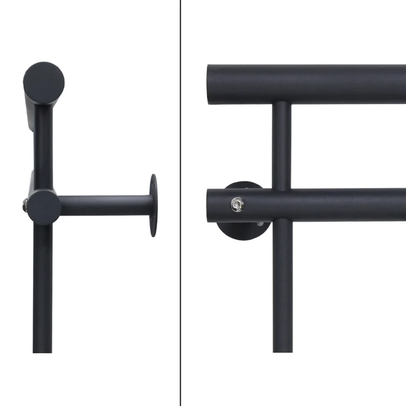 B-Ware Französischer Balkon Brüstungsgeländer 225x90 cm Anthrazit mit 16 Füllstäben aus pulverbeschichtetem Stahl