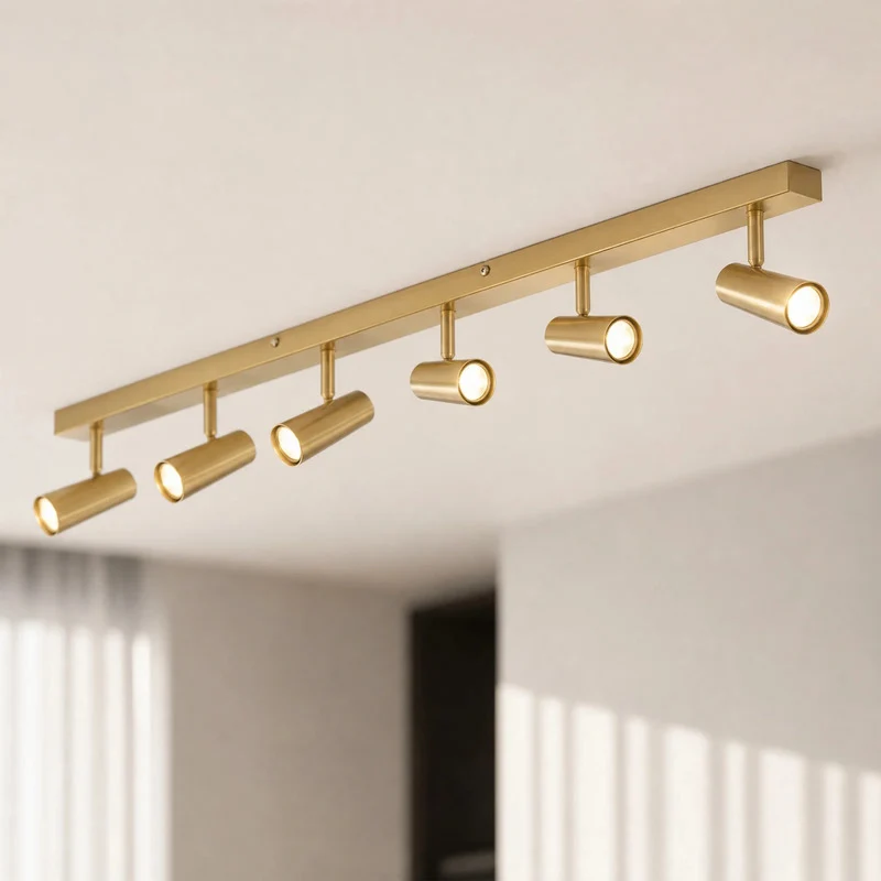 B-Ware Lindby Deckenstrahler Iluna 6-flg LED Strahler dimmbar messing 95x4,2cm Lampe