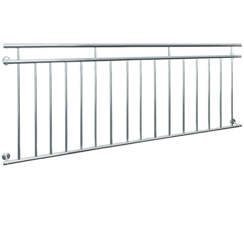 B-Ware Französischer Balkon glänzend 90x225 cm mit 16 Füllstäben aus Edelstahl