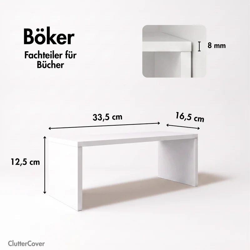 Kallax Einsatz für Bücher | Fachteiler für 2 Reihen Bücher & DVDs