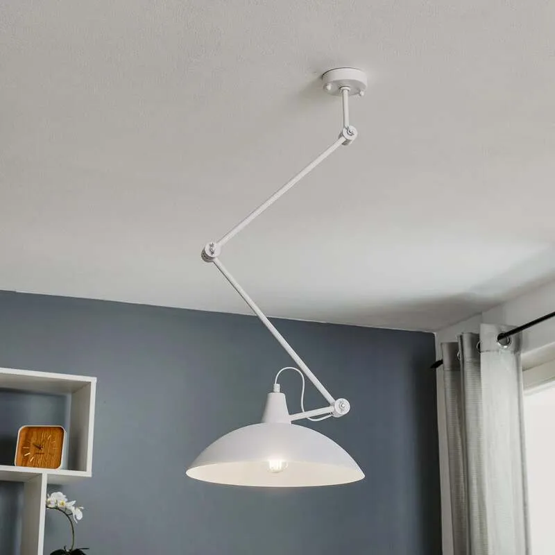 B-Ware Euluna Deckenlampe 808 LED Lampe dimmbar Höhenverstellbar weiß Ø37cm 1-flammig