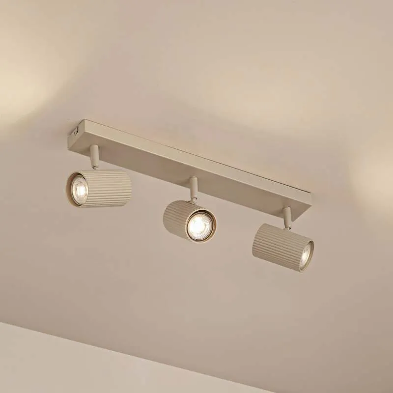 B-Ware Lindby Deckenspots Kardis LED Strahler 3-flg dimmbar beige 45x6cm Metall GU10