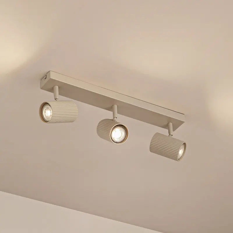 B-Ware Lindby Deckenspots Kardis LED Strahler 3-flg dimmbar beige 45x6cm Metall GU10