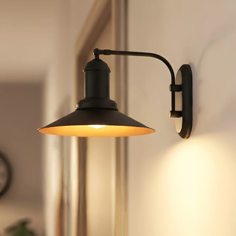 B-Ware ROYALTECH Wandleuchte Lorato LED Wandlampe dimmbar schwarz Metall Höhe 25cm