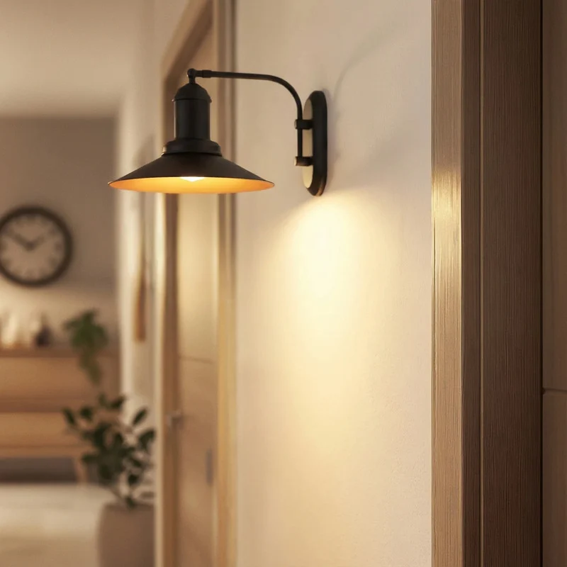 B-Ware ROYALTECH Wandleuchte Lorato LED Wandlampe dimmbar schwarz Metall Höhe 25cm