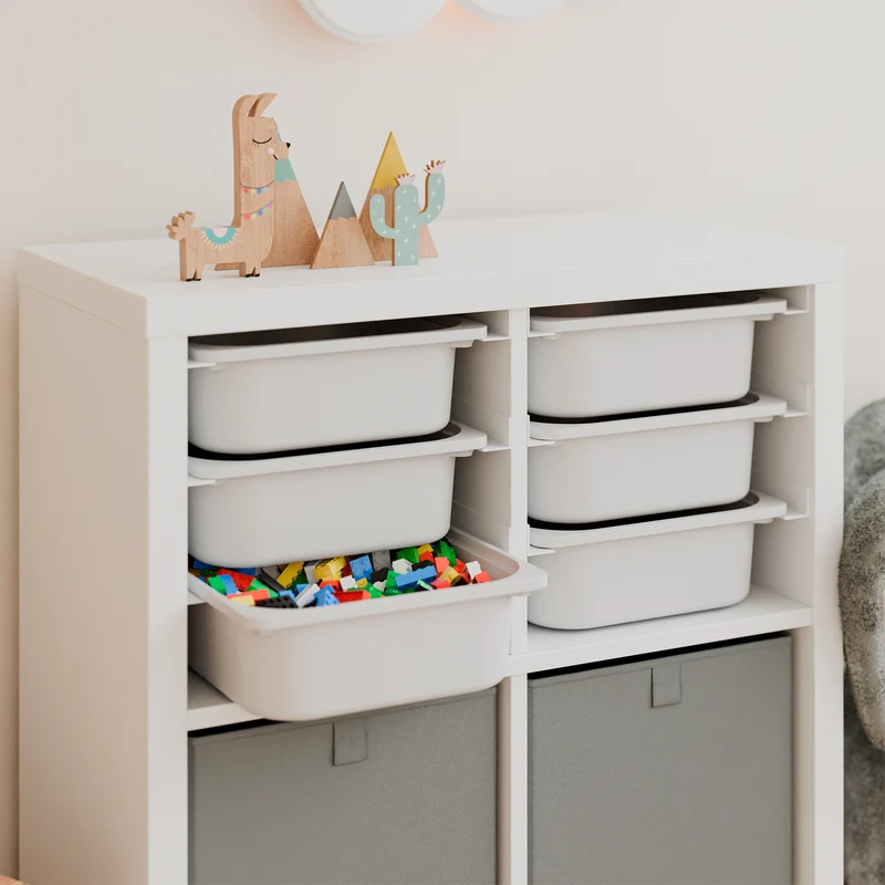 Ikea Kallax Halterung für Trofast Boxen Schienensystem mit passenden Kisten