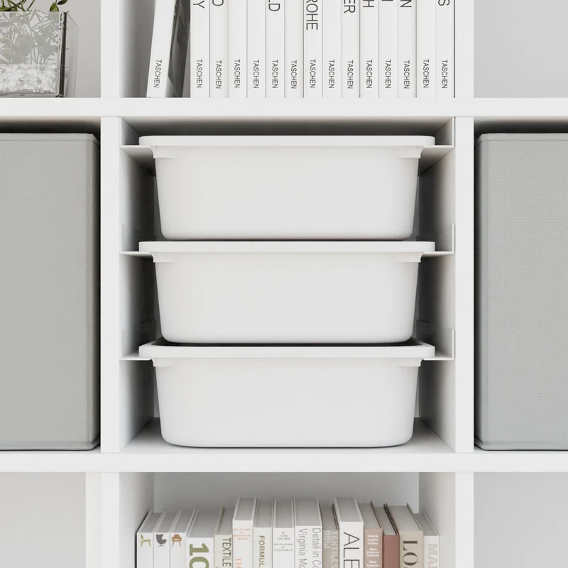 Ikea Kallax Halterung für Trofast Boxen Schienensystem mit passenden Kisten