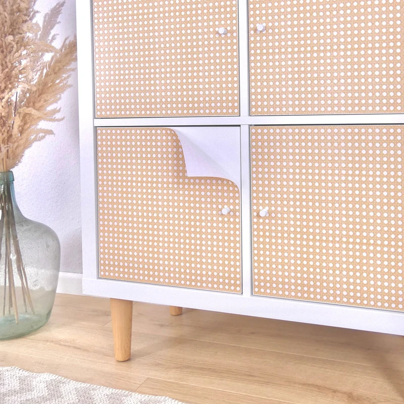 Kallax Klebefolie im Boho Rattan Stil Wiener Geflecht - Easy Stick Folie