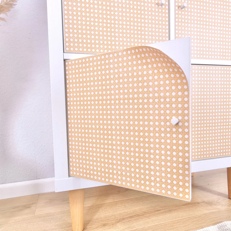 Kallax Klebefolie im Boho Rattan Stil Wiener Geflecht - Easy Stick Folie