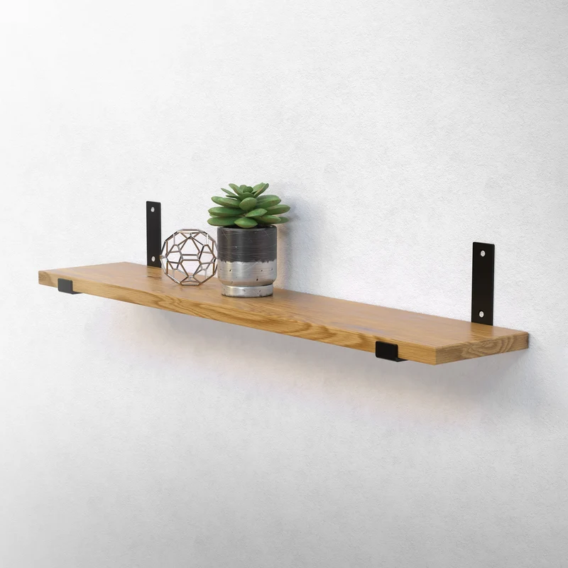 Wandkonsole Regalhalterung 2er Set 200 x 140 mm Schwarz aus Stahl ML-Design