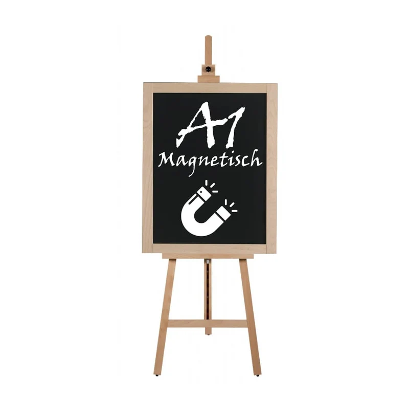 Holz Staffelei-Set “Art Easel” mit magnetischer A1 Kreidetafel, Buche