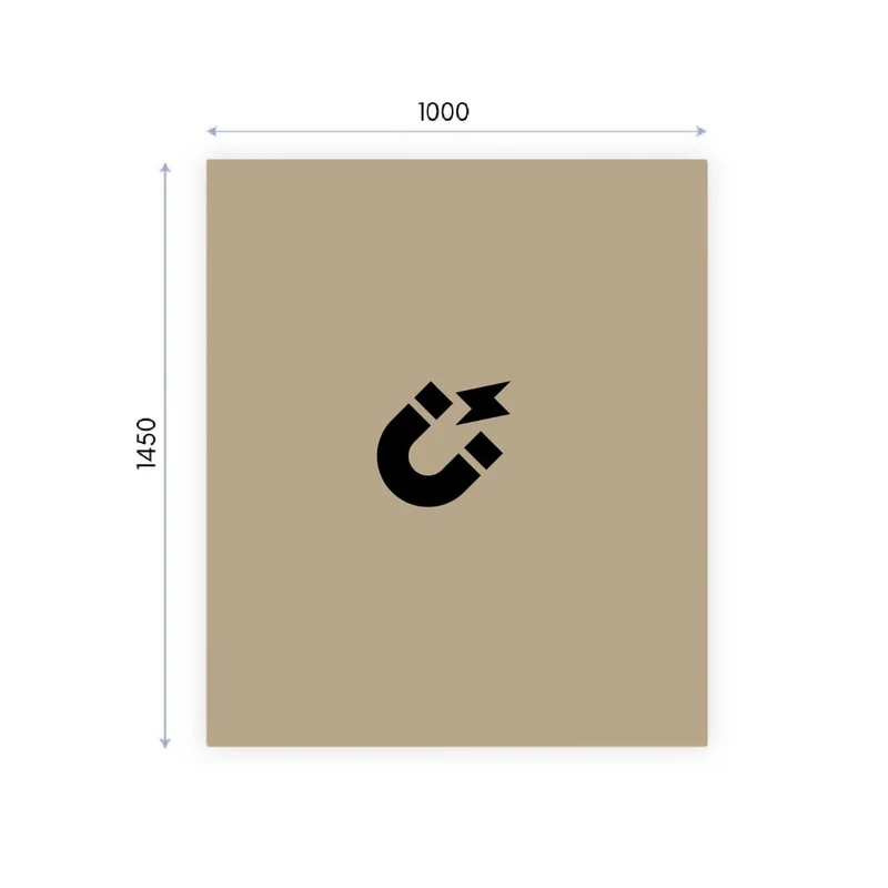 KalaMitica® Kreidetafel Magnetisch, Ohne Rahmen, 100x145cm, Beige