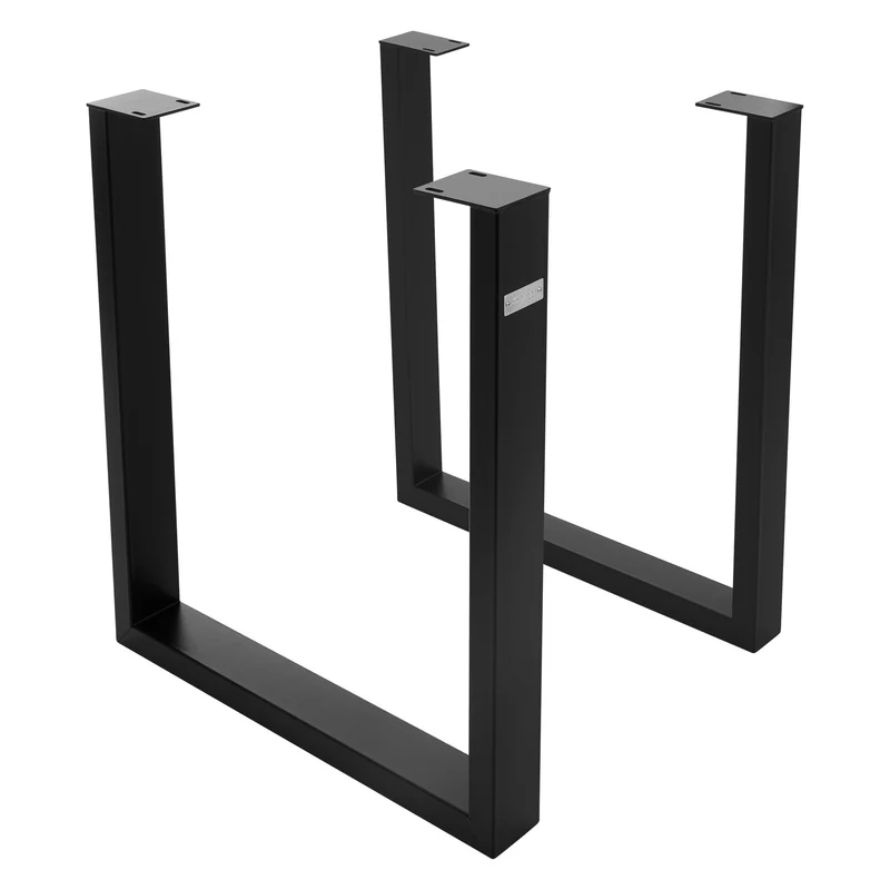 B-Ware Tischbeine Tischgestell 2er Set U-Design 70x74 cm Schwarz aus Stahl ML-Design