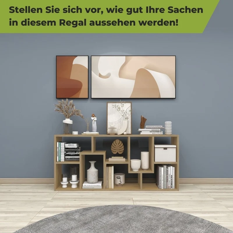 Coemo Bücherregal Sigma 8 versetzte Fächer, modernes Design