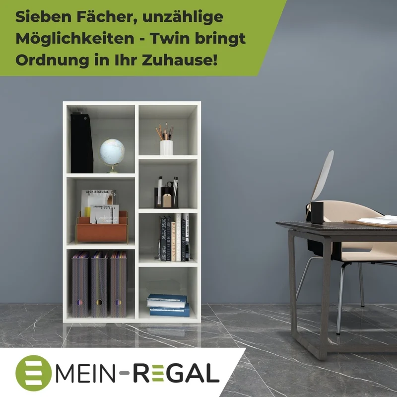 Coemo Bücherregal Twin Standregal 7 Fächer