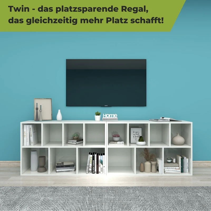 Coemo Bücherregal Twin Standregal 7 Fächer