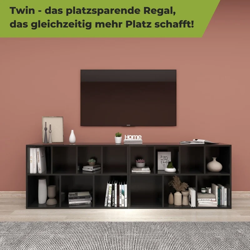 Coemo Bücherregal Twin Standregal 7 Fächer