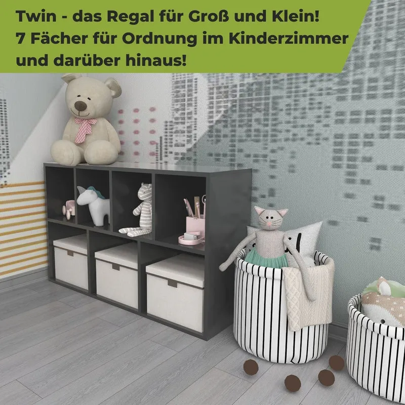 Coemo Bücherregal Twin Standregal 7 Fächer