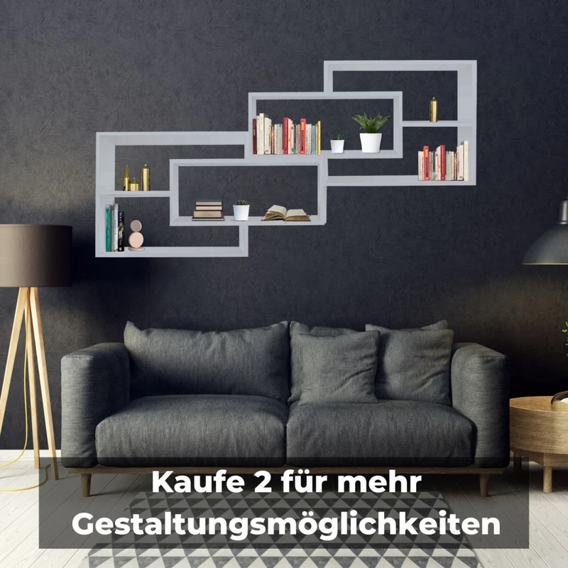 1B Wandregal Karo Schweberegal aus Holz