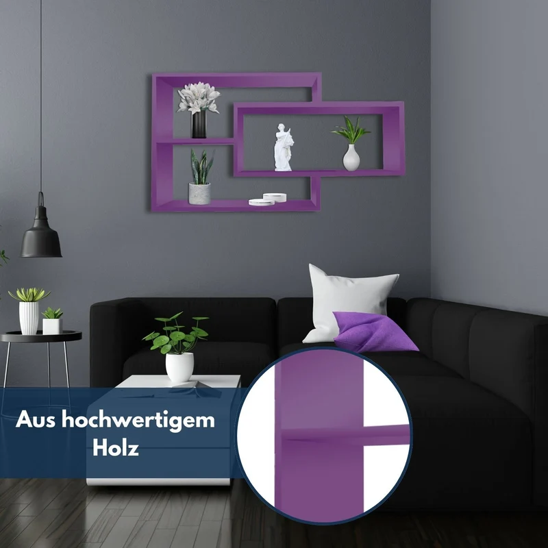 1B Wandregal Karo Schweberegal aus Holz