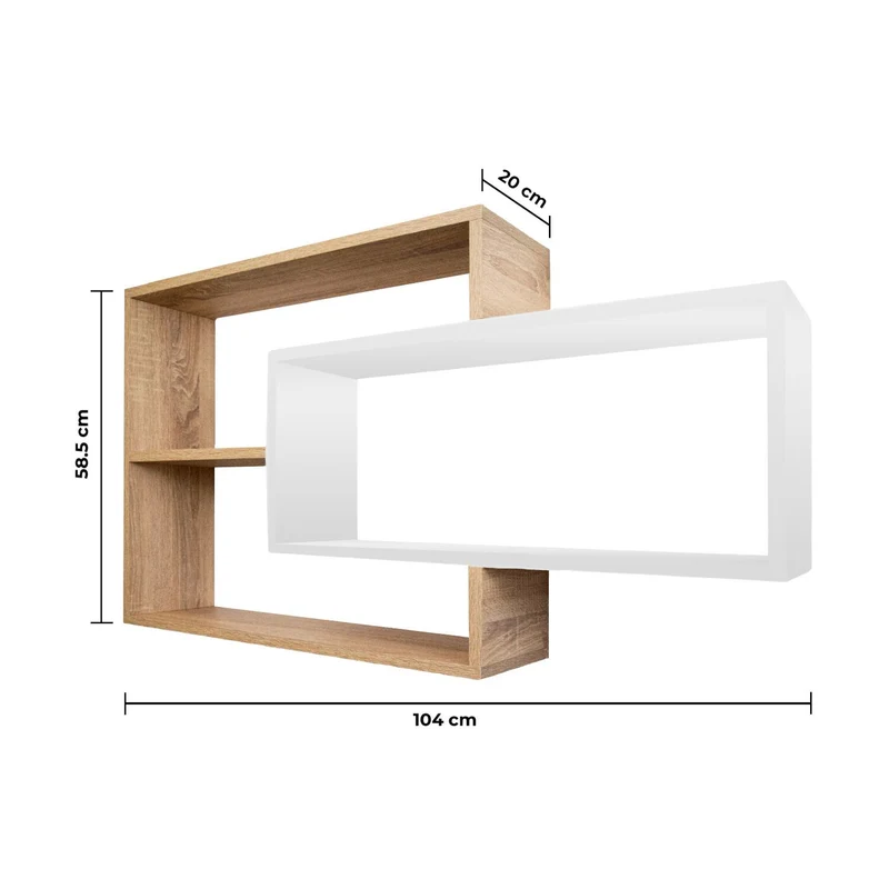 1B Wandregal Karo Schweberegal aus Holz
