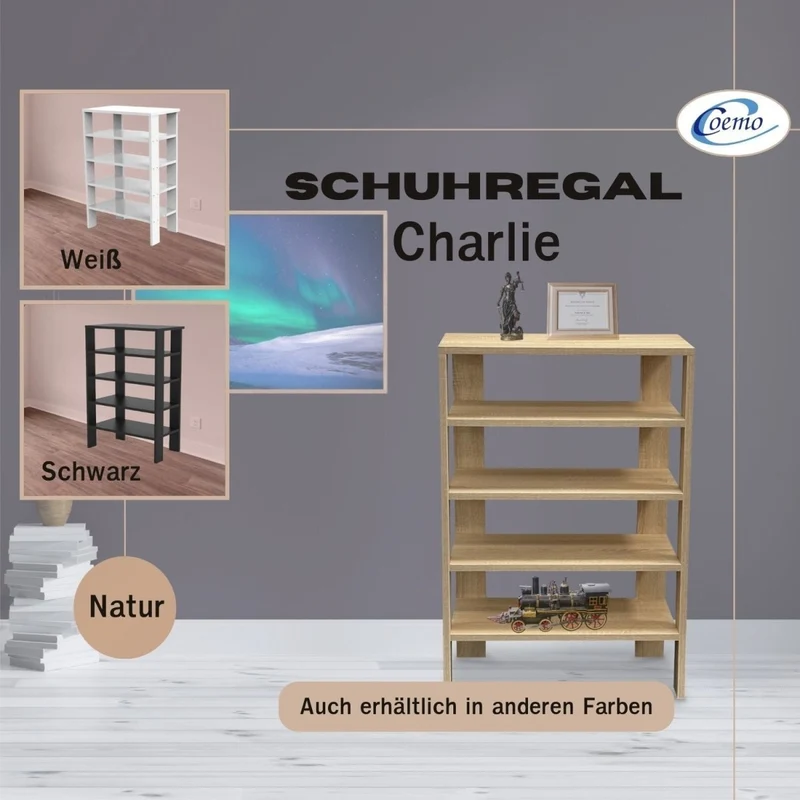 Coemo Schuhregal Charlie mit 5 Ablagen