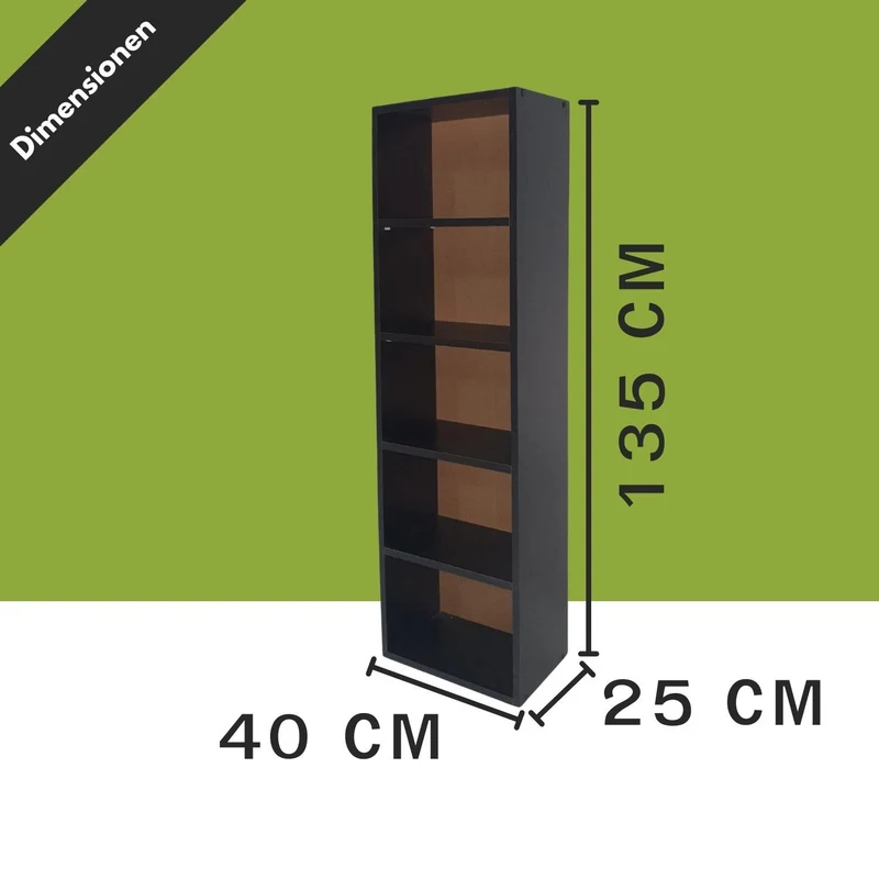 Coemo Standregal Alpha 135 aus Holz 5 Etagen