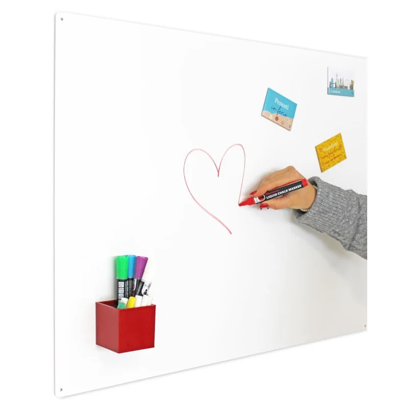 KalaMitica® Kreidetafel Magnetisch, Ohne Rahmen, 57x74cm, Weiss